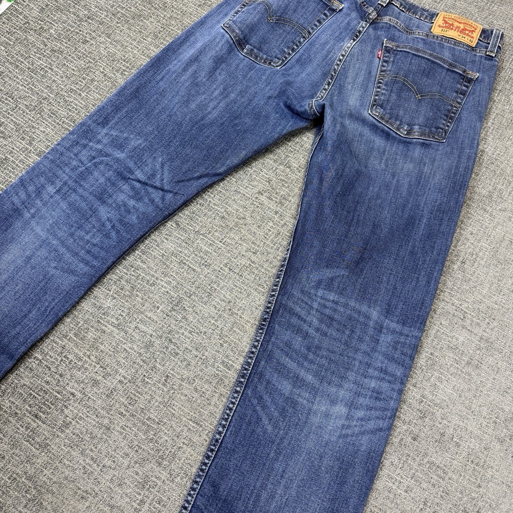 Levi's 513 Slim Straight Jeans Men's 34x32 (30) Mid Blue Wash Red Tab